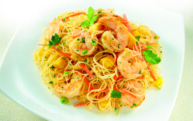 Lemongrass Mango Shrimp with Vermicelli Rice Noodles